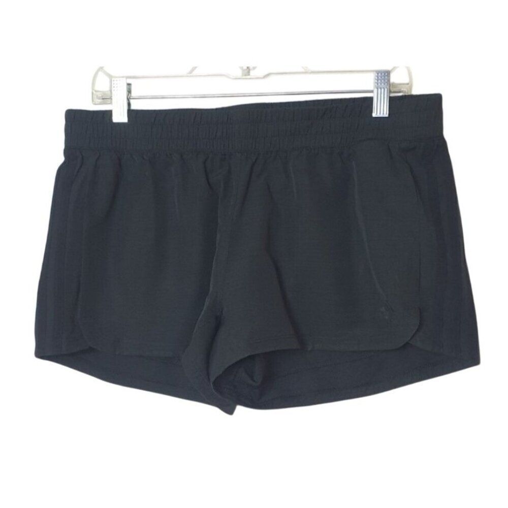 Adidas Womens Running Shorts L Black AEROREADY Athletic 3 Stripe Sportswear